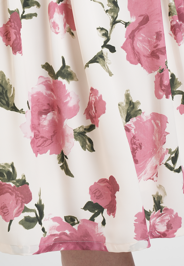 Stacey Floral Waist-Accent Dress