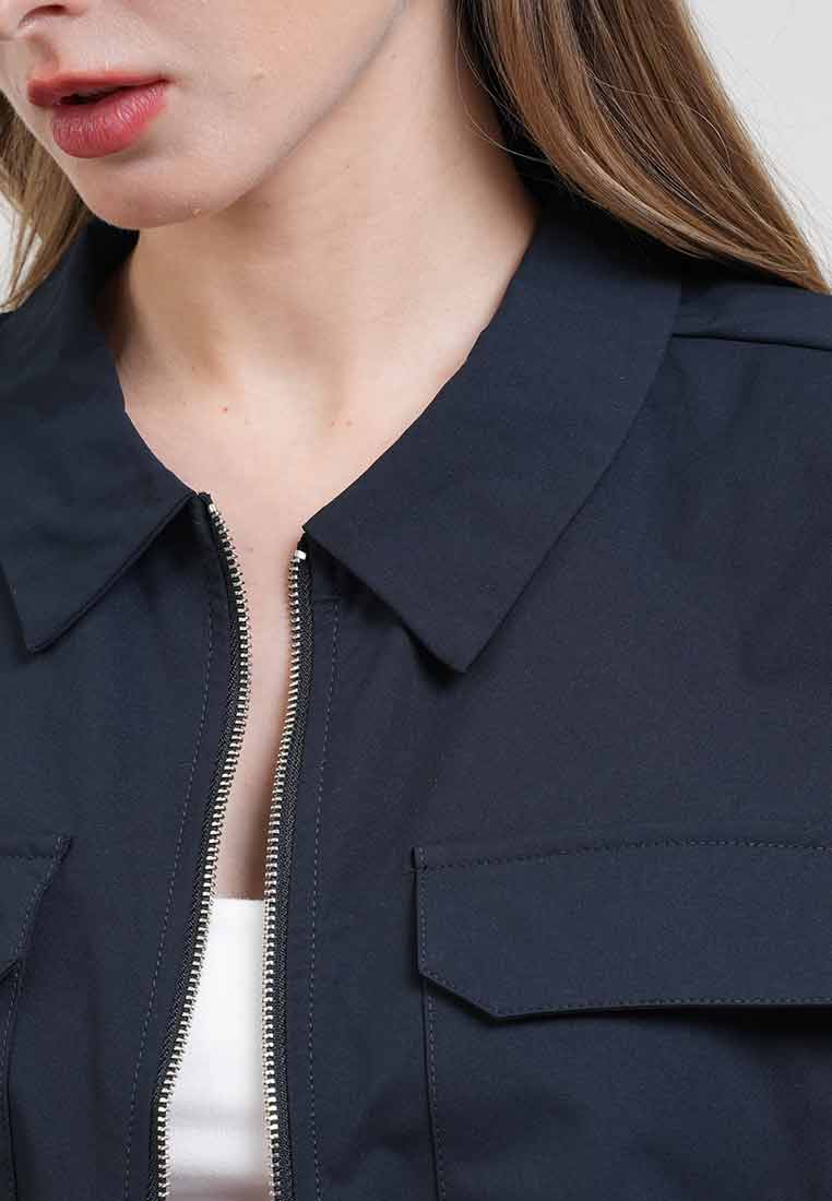 Lucia Zip-Front Utility Shirt