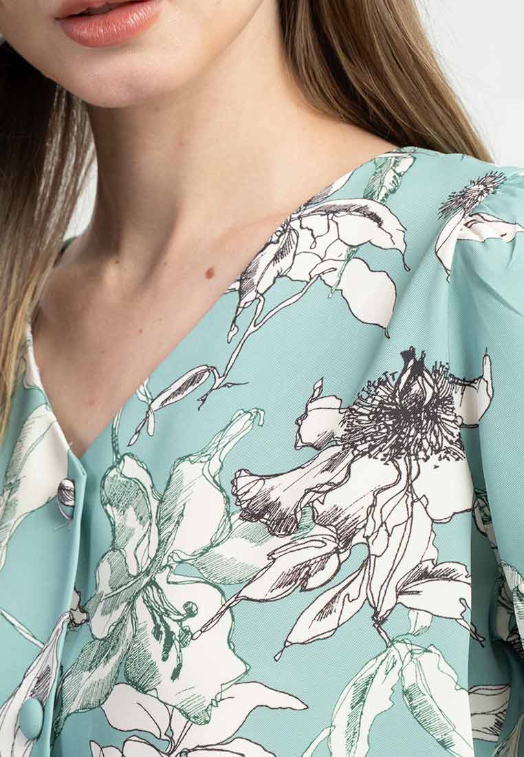 Nadine Floral Button-Up Blouse