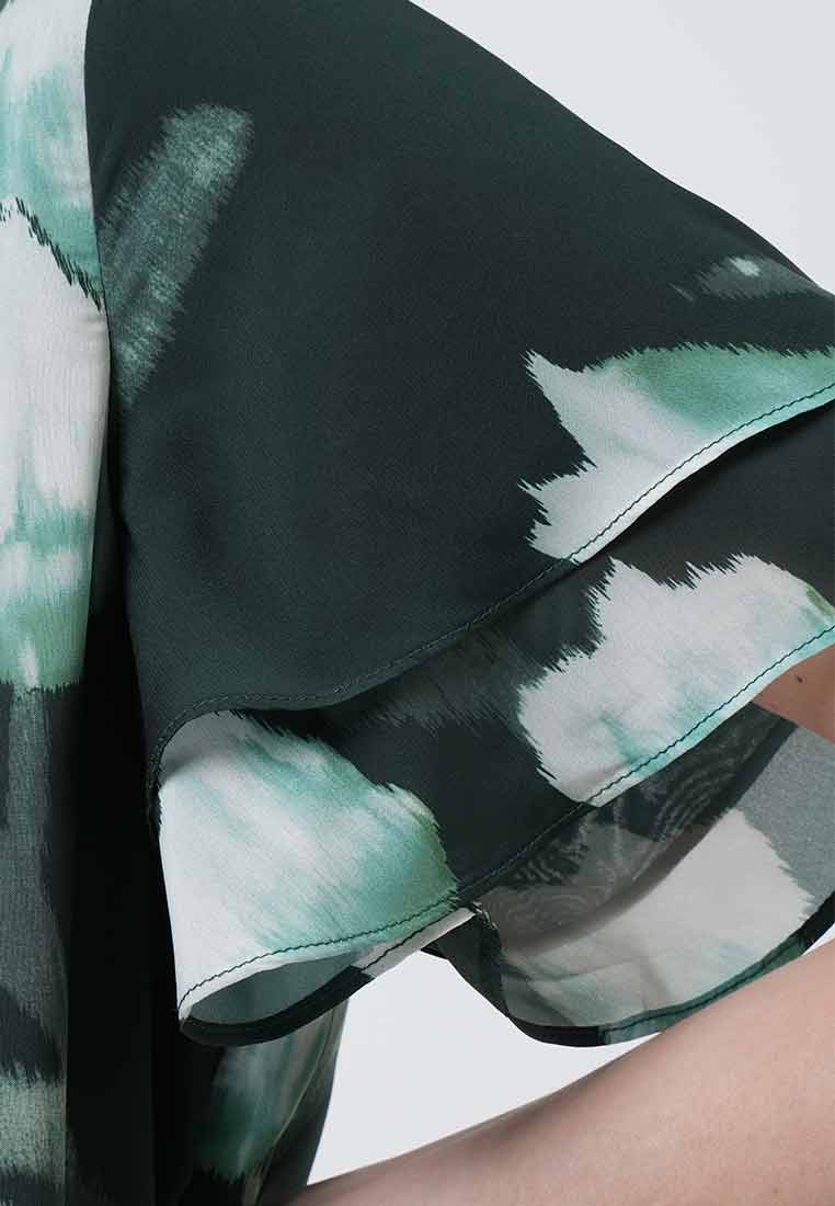 Ivy Tulip Print Double-Flutter Top