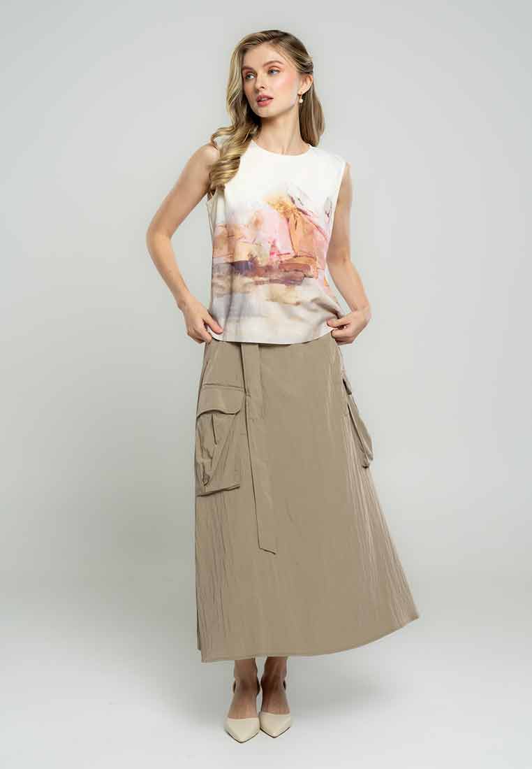 Ryleigh Sleeveless Top in Seascape Print