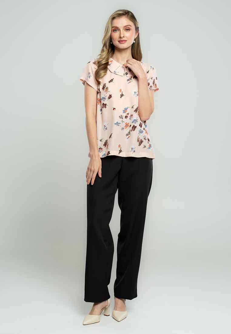 Blush Blossom Petal-Collar Blouse