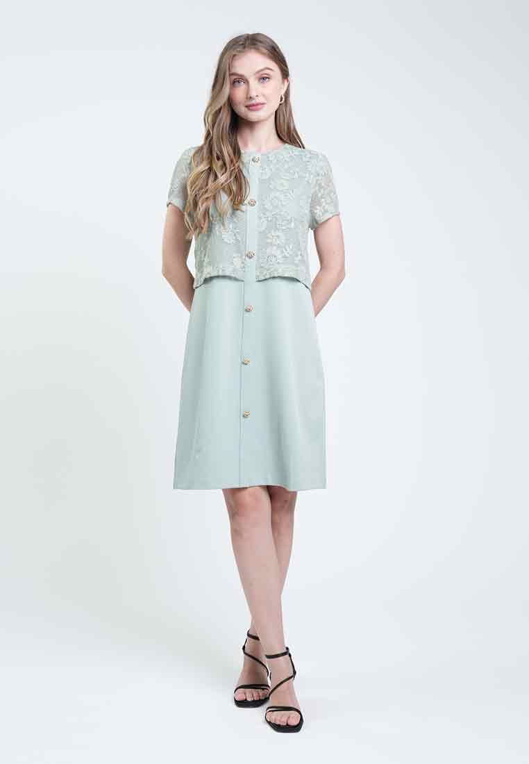 Gwendolyn Layered Twill Dress