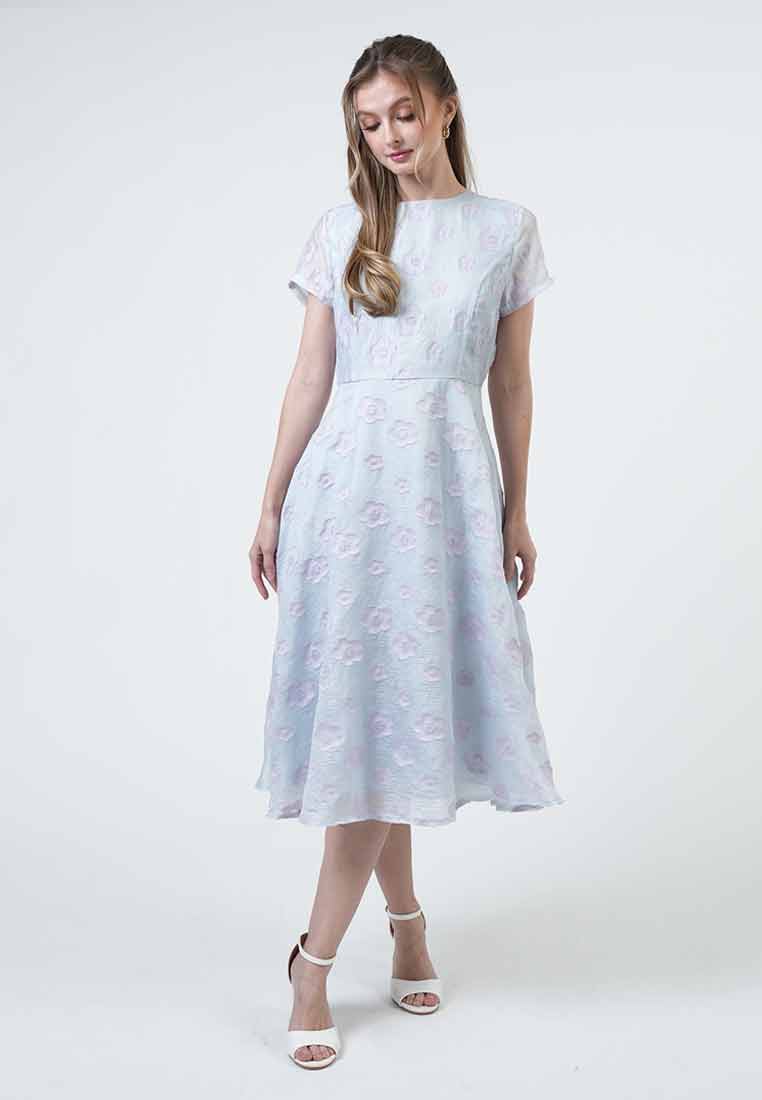 Hailey Burn-Out Floral Midi Dress
