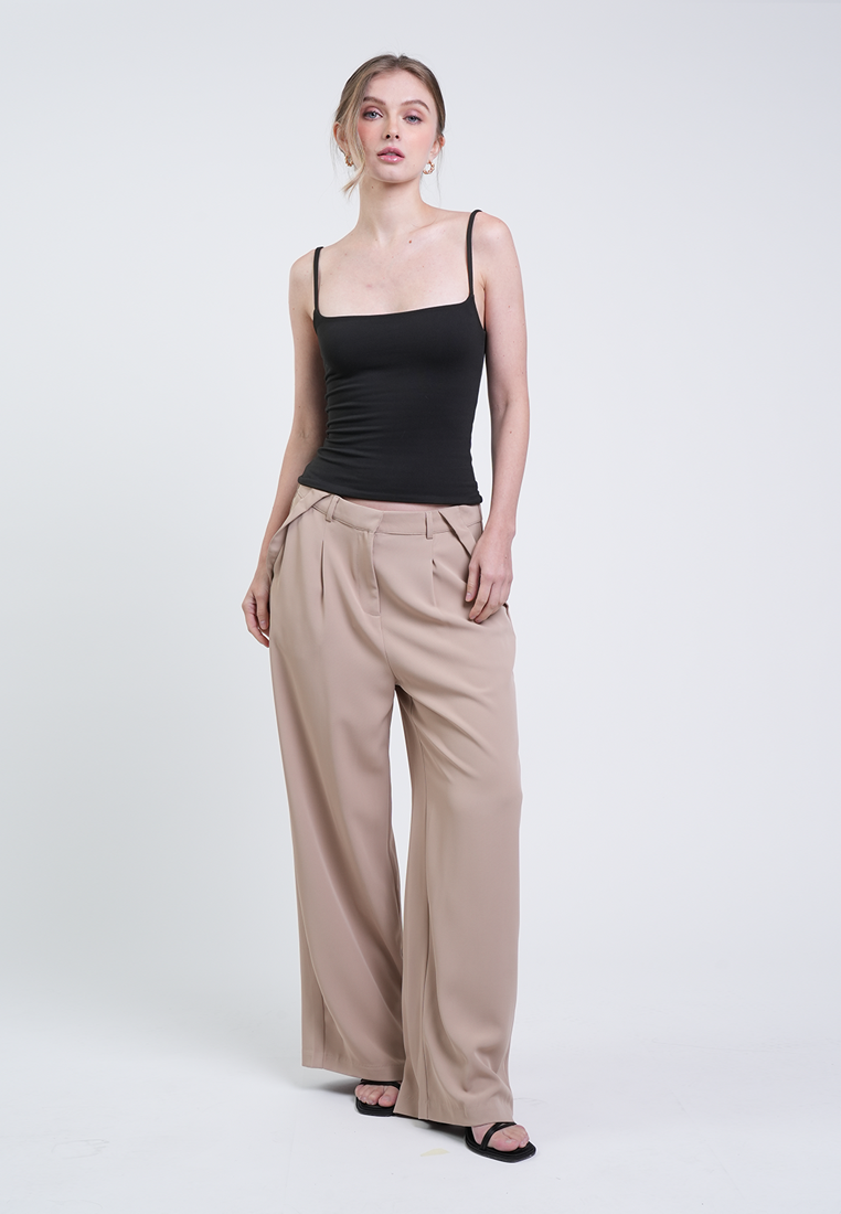 Marcelle Wide-Leg Pleated Pants