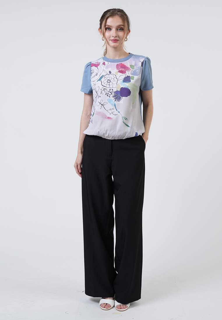 Miranda Vibrant Painterly Bloom Top