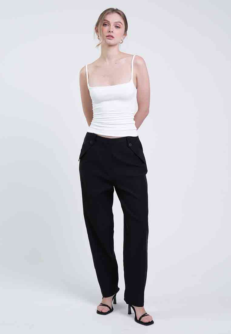 Cayla Flap-Accent Slim Fit Pants