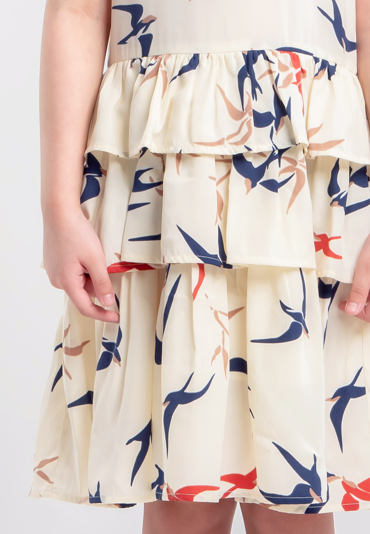 Treehouse Kids Lilo Tiered Dress in Bird Print