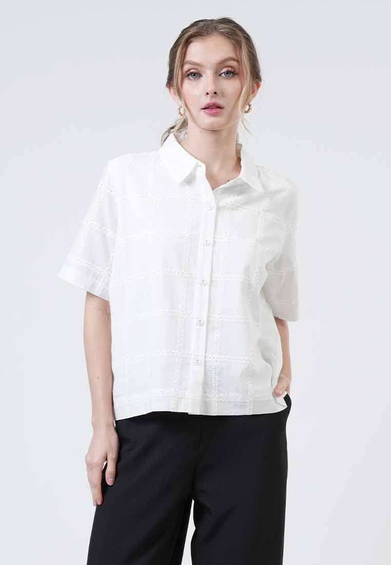 Patricia Scalloped Eyelet Blouse