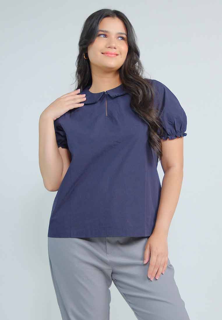 Milly Plus Size Raelyn Top with Embroidered Collar