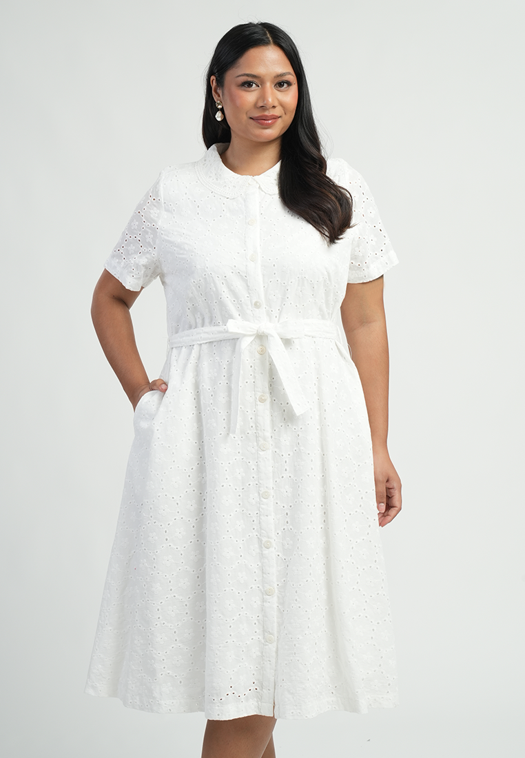 Milly by Paperdolls Cleo Eyelet Shirt Dress