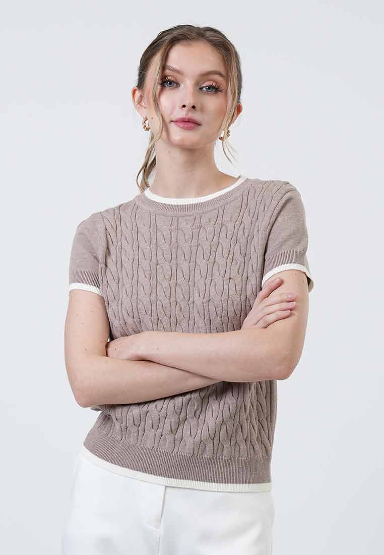 Clarisse Contrast Tipped Knit Top