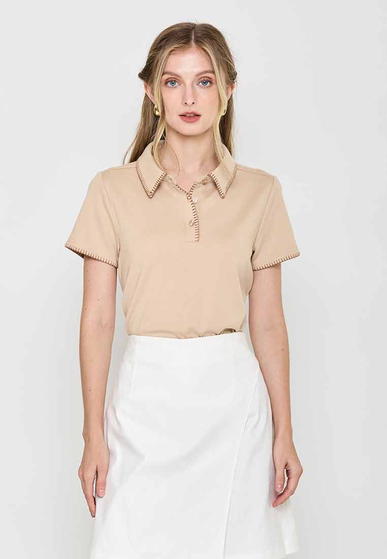 Jovie Collared Stitch Knit Top