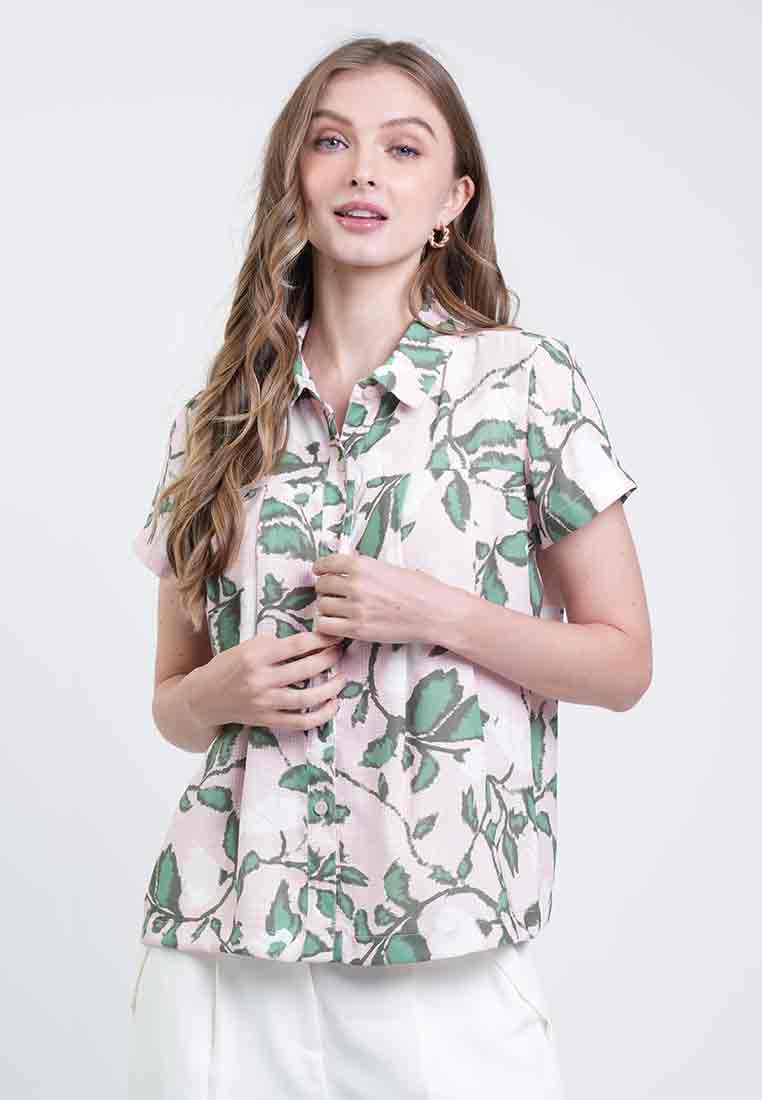 Darria Button-Down Floral Top