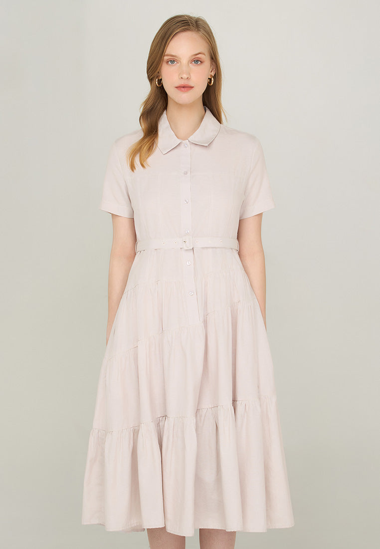 Alondra Button-down Dress with Cut Detail