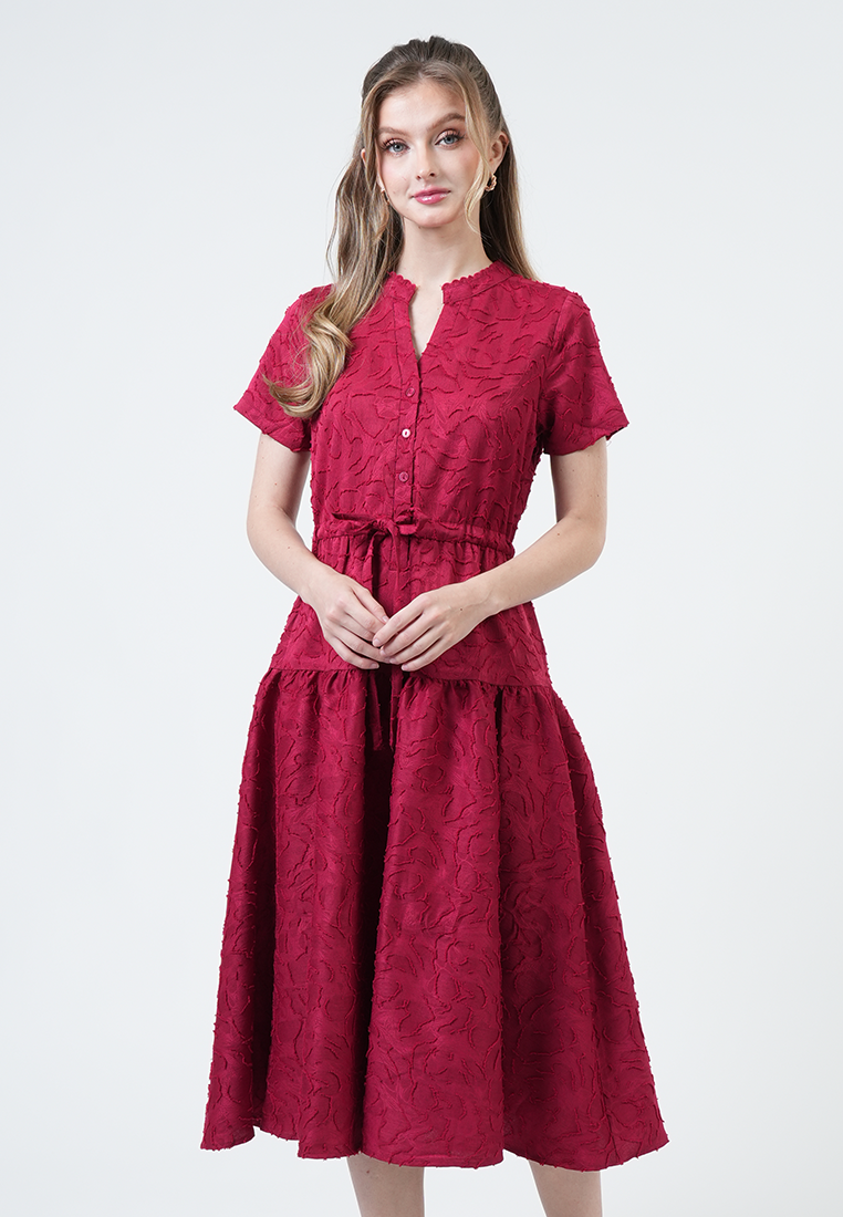 Amery Floral Jacquard Midi Dress
