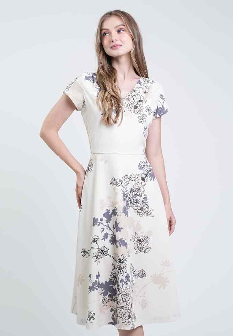 Anya V-Neck Floral A-Line Dress