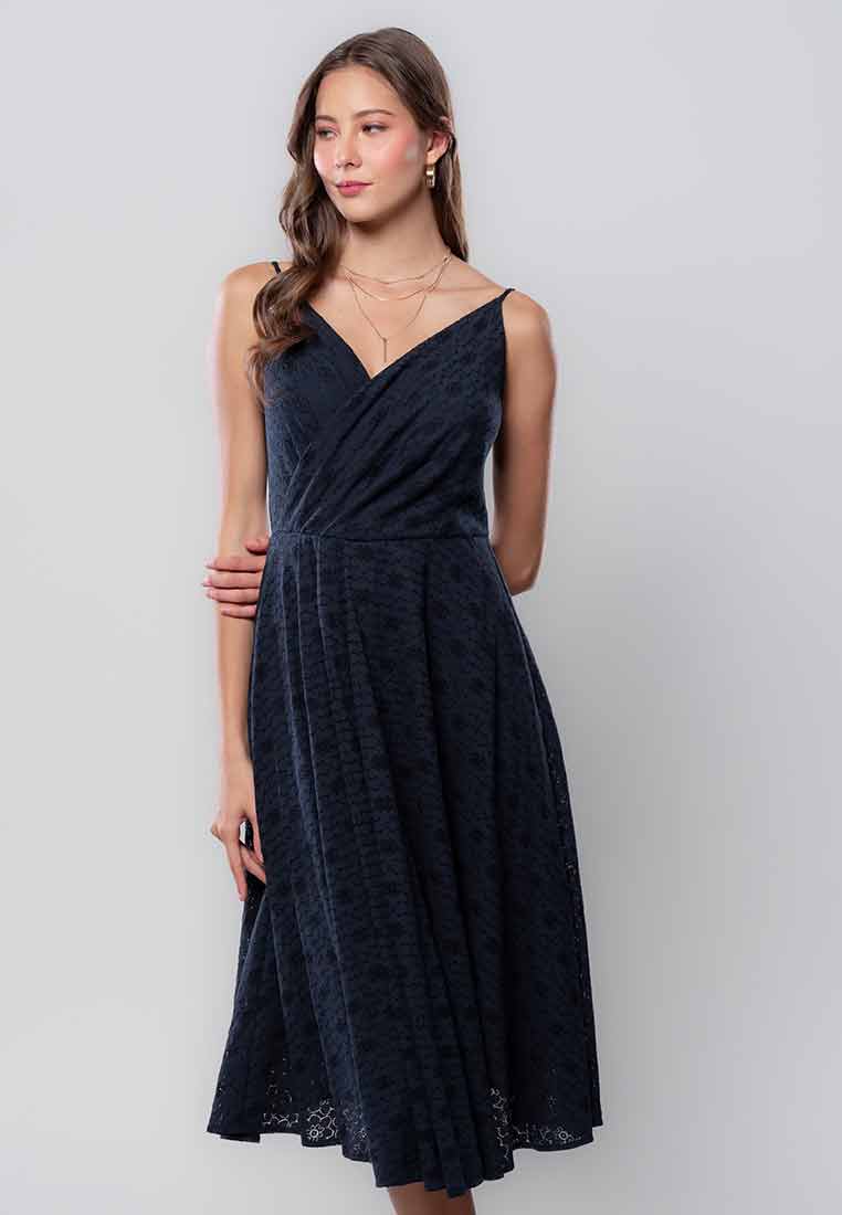 Briar Lace Sleeveless Dress with Overlap Detail