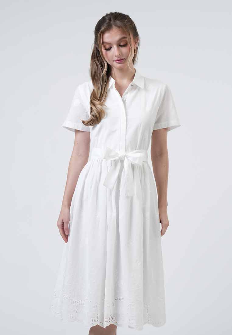 Myra Eyelet Embroidered Midi Dress