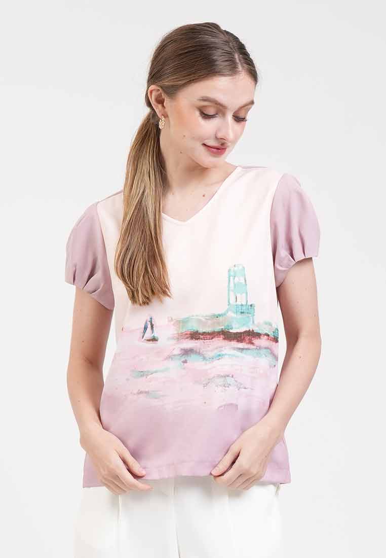 Maris Landscape Peplum Blouse