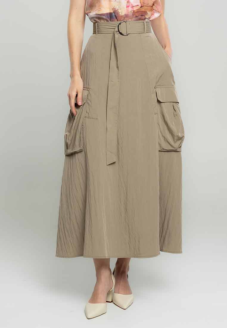 Isla Cargo Belted Maxi Skirt