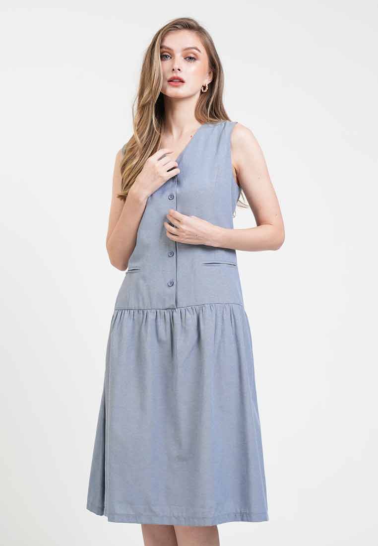 Karina Buttoned Dropwaist Dress