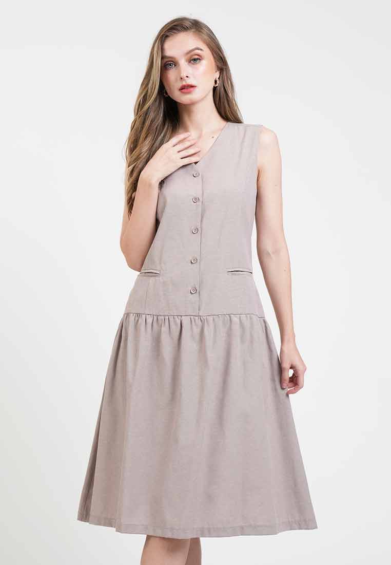 Karina Buttoned Dropwaist Dress