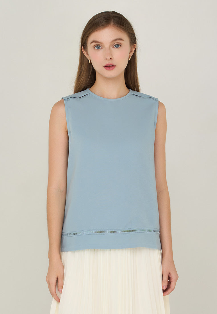 Ruella Sleeveless Top with Lace Trimming