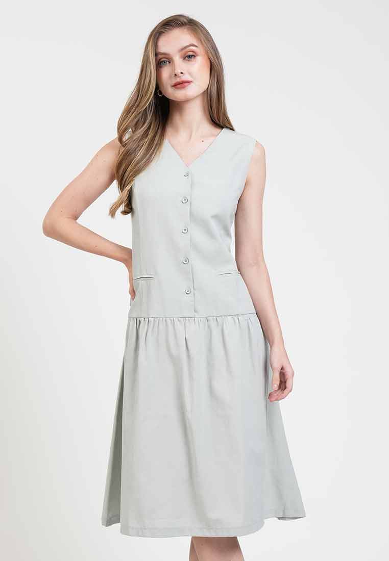 Karina Buttoned Dropwaist Dress