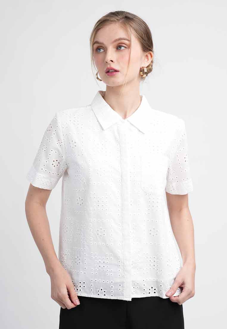 Carmen Short-Sleeved Eyelet Shirt