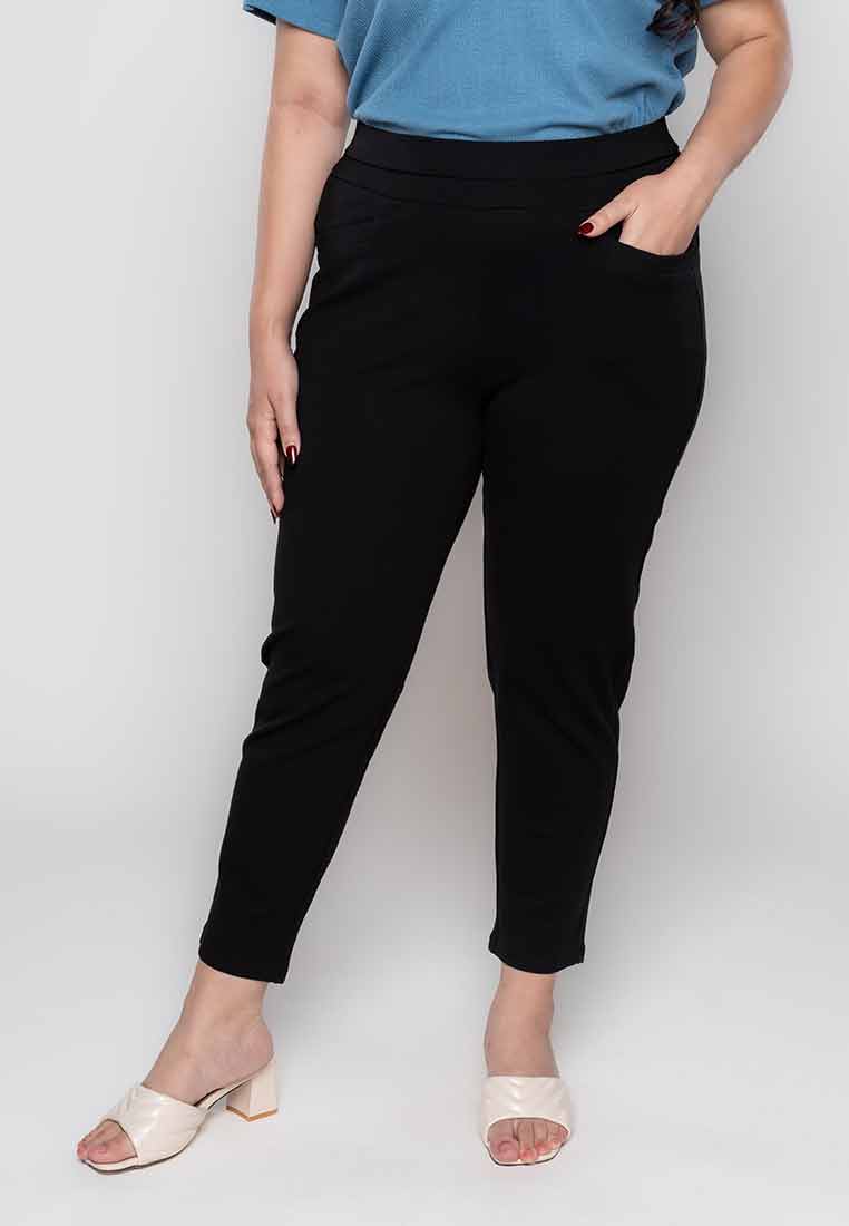 Milly Plus Size Zetta Spandex Pants with Pockets