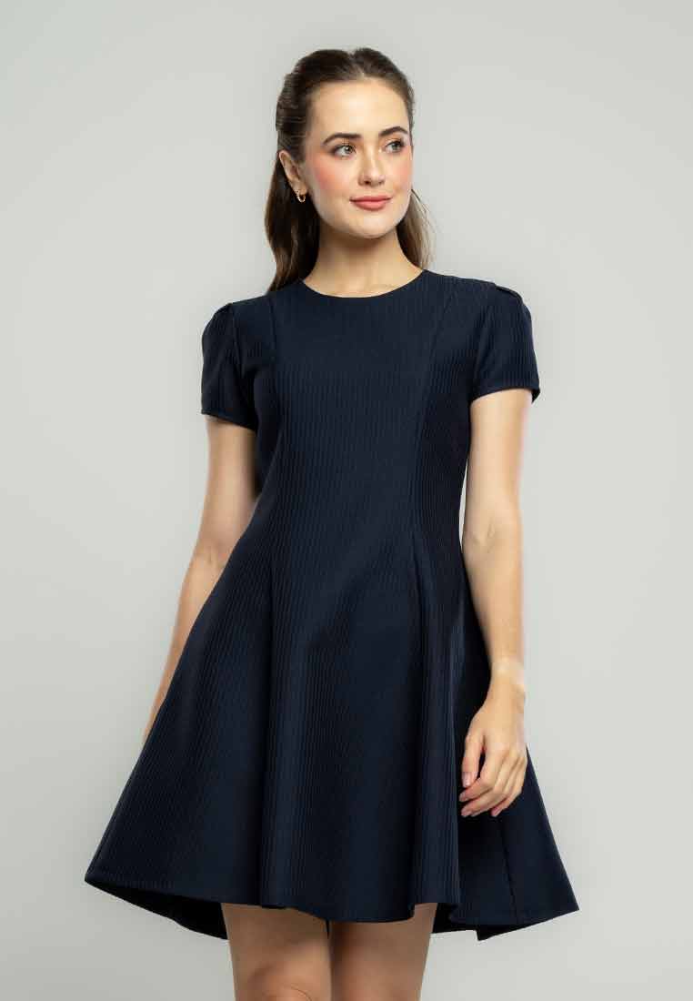 Alondria Fit & Flare Ribbed Mini Dress