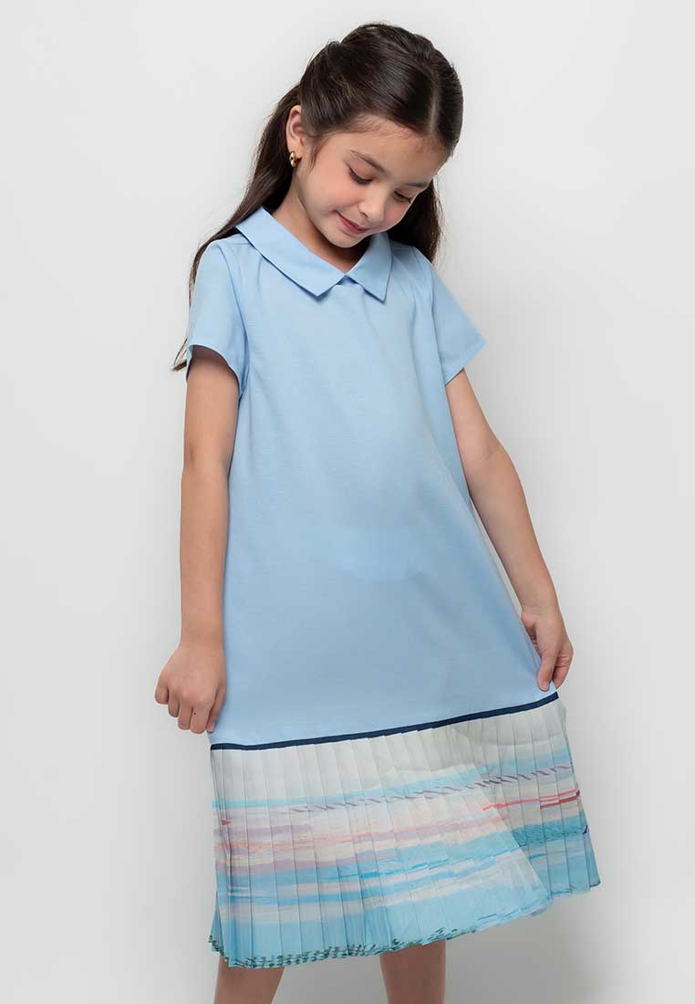 Treehouse Aurora Collared Dress with  Pleated Hem