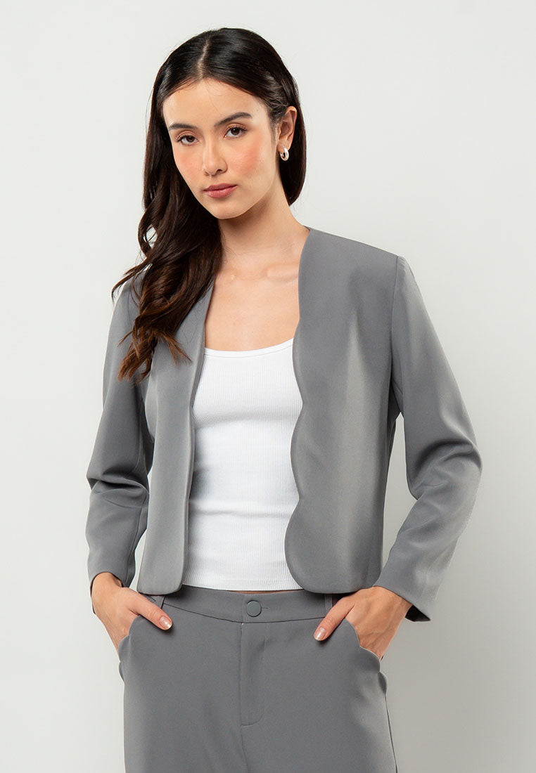 Rhian Scalloped Cropped Blazer