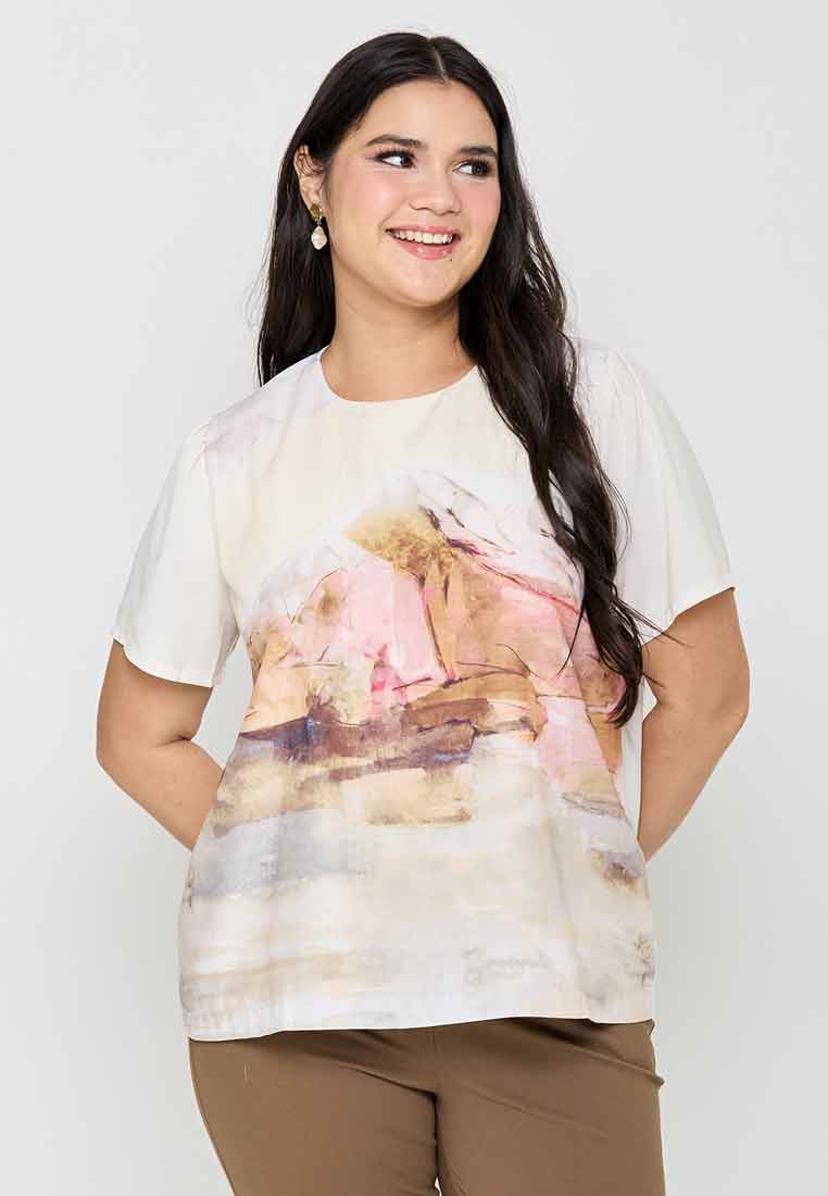 Milly Plus Size Sofiana Abstract Print Top