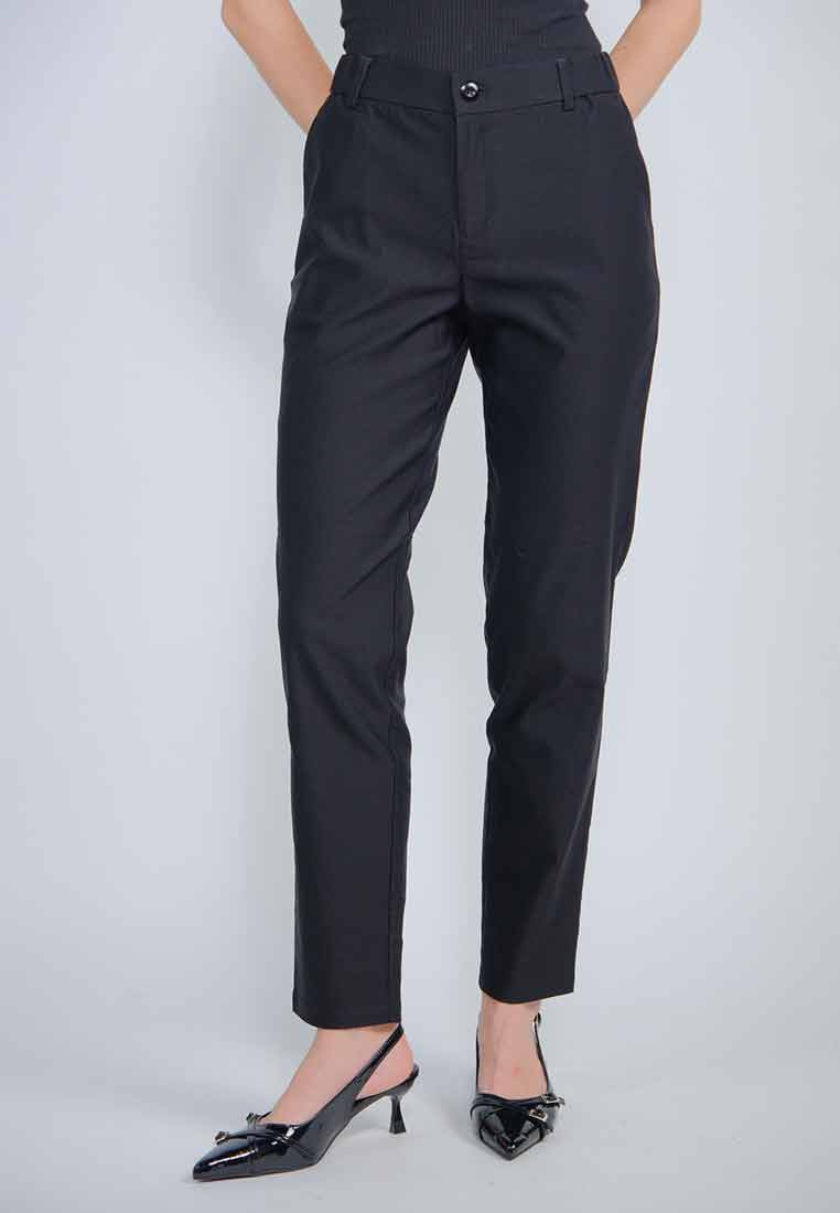 Geneva Slim Pants with Side Garter Detail
