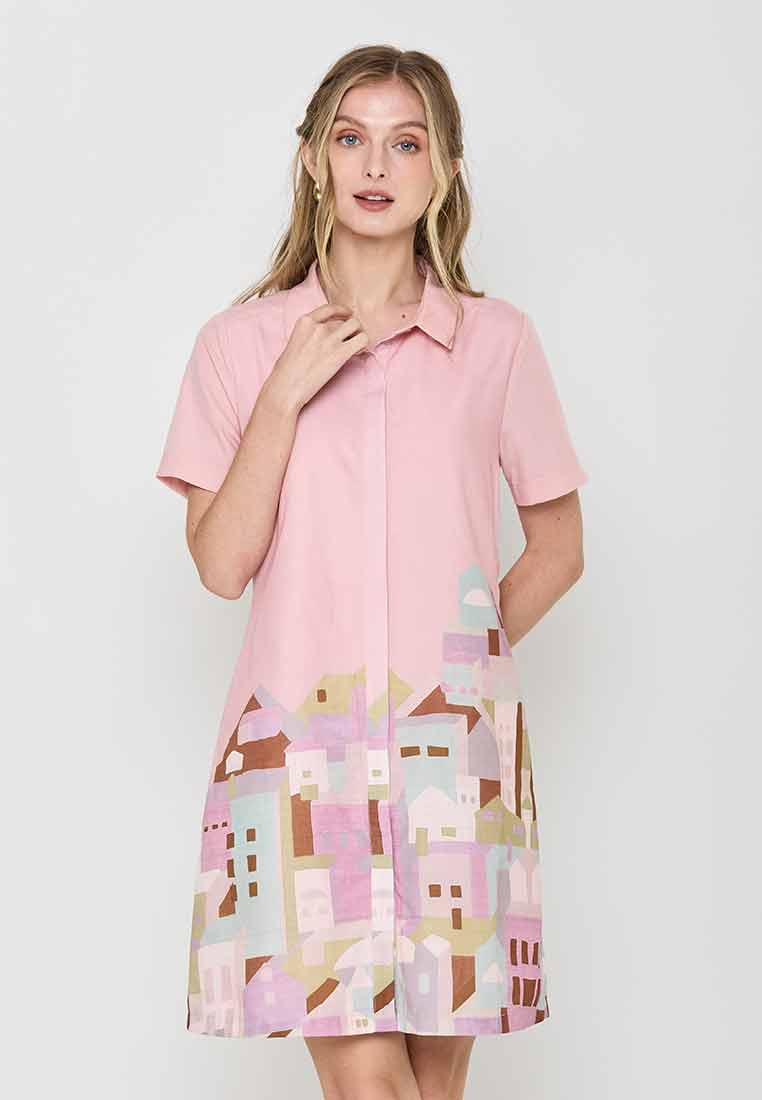 Scavina Collared Shirt Dress