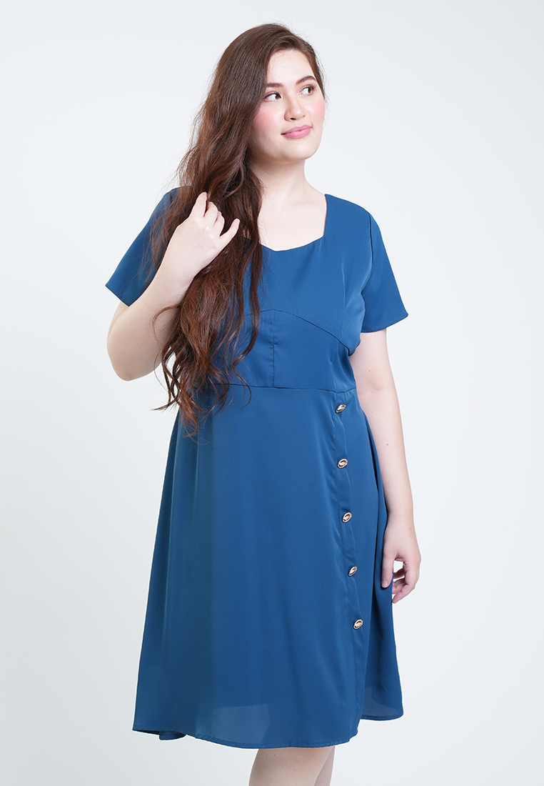 Milly Plus Size Sophia Sweetheart Neckline Paneled Dress