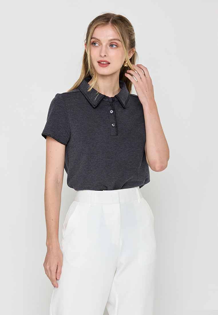 Jovie Collared Stitch Knit Top