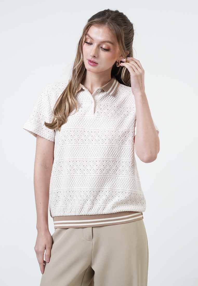 Abigail Contrast Trim Knit Top