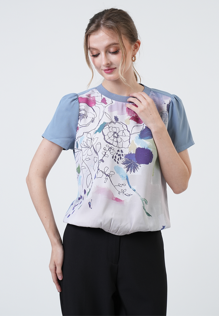 Miranda Vibrant Painterly Bloom Top