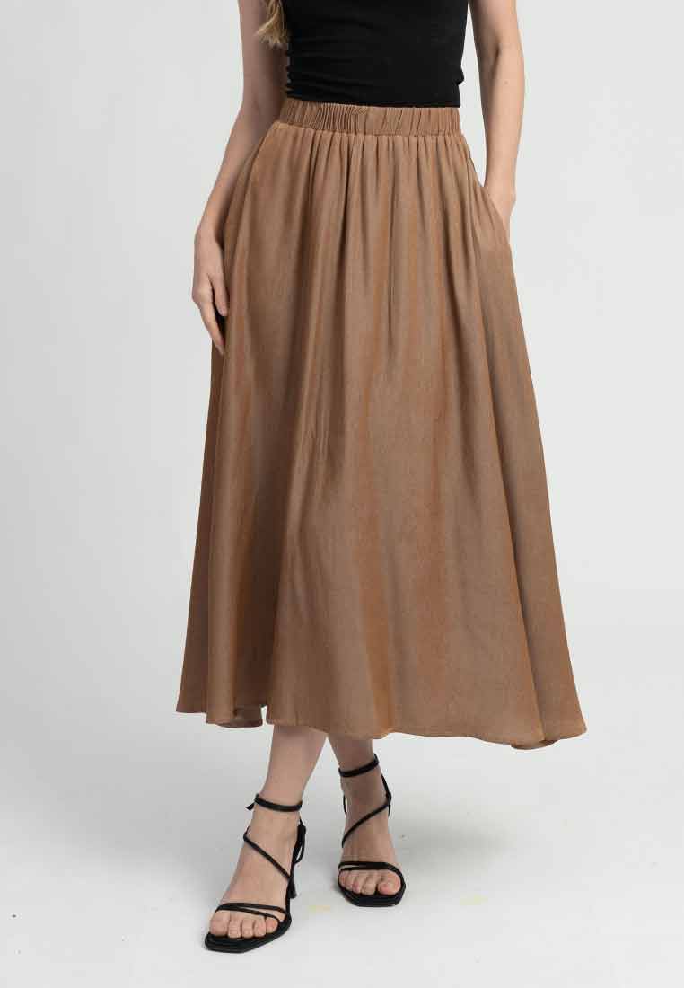 Clementine Flowy A-line Midi Skirt