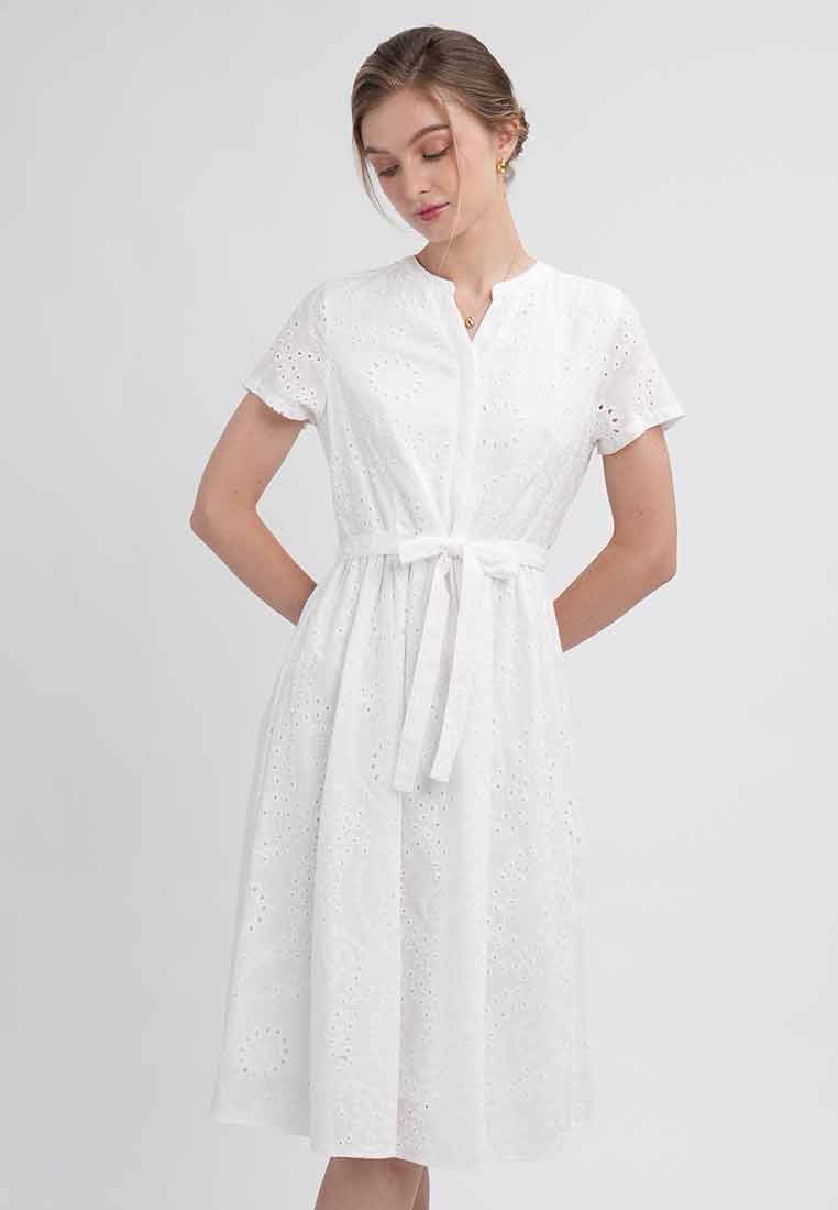 Lila Eyelet Shirt Dress