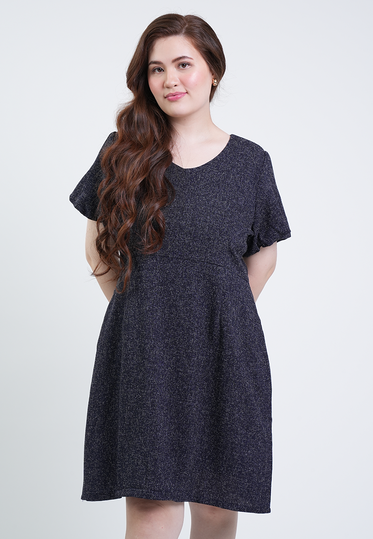 Milly Plus Size Angelina Flutter Sleeve Tweed Dress