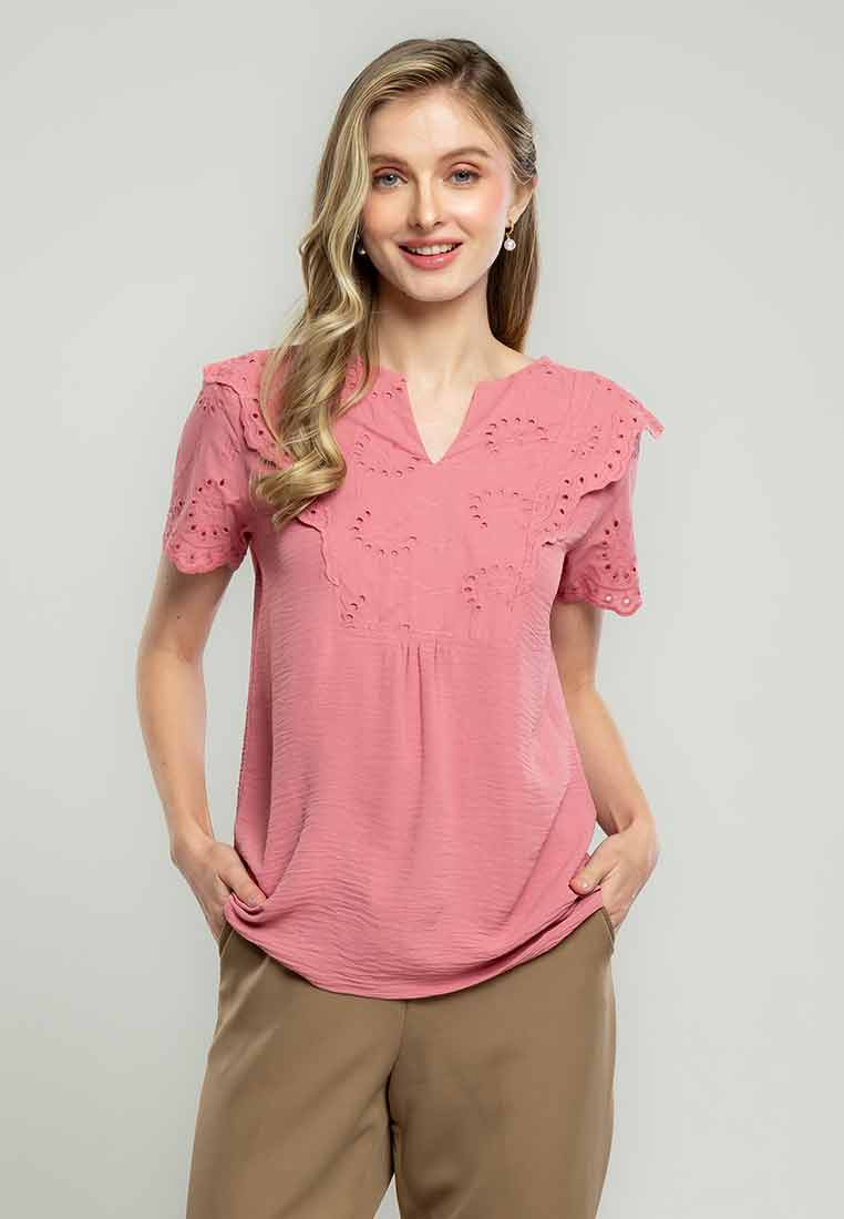 Imani Eyelet Embroidered Linen Blouse