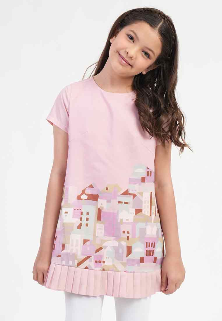 Treehouse Scavina Town Print Girl's Dress
