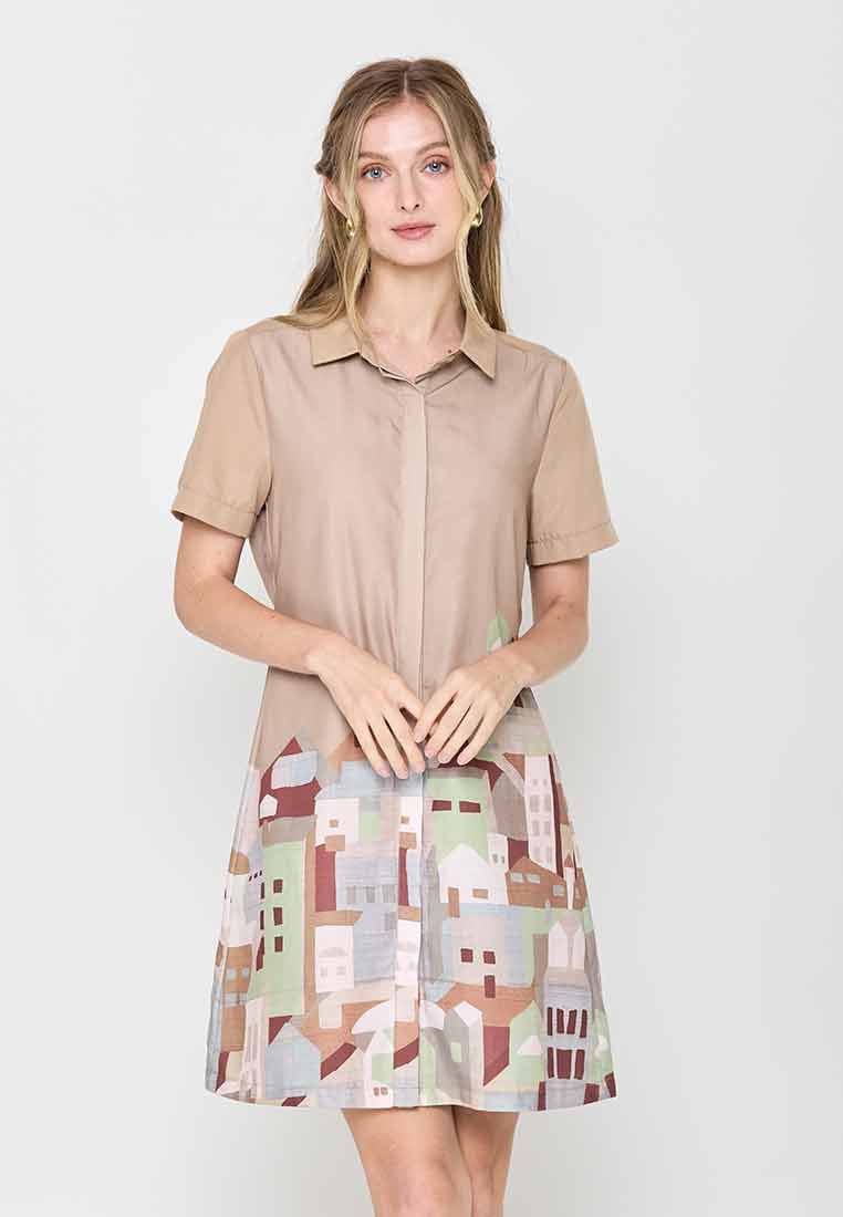 Scavina Collared Shirt Dress