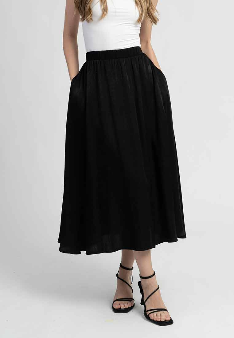Clementine Flowy A-line Midi Skirt