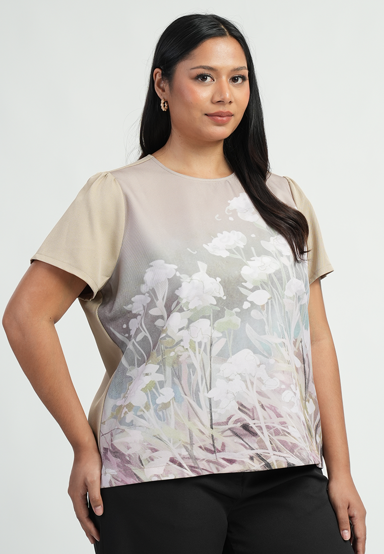 Milly by Paperdolls Sarina Floral Graphic Crewneck Top