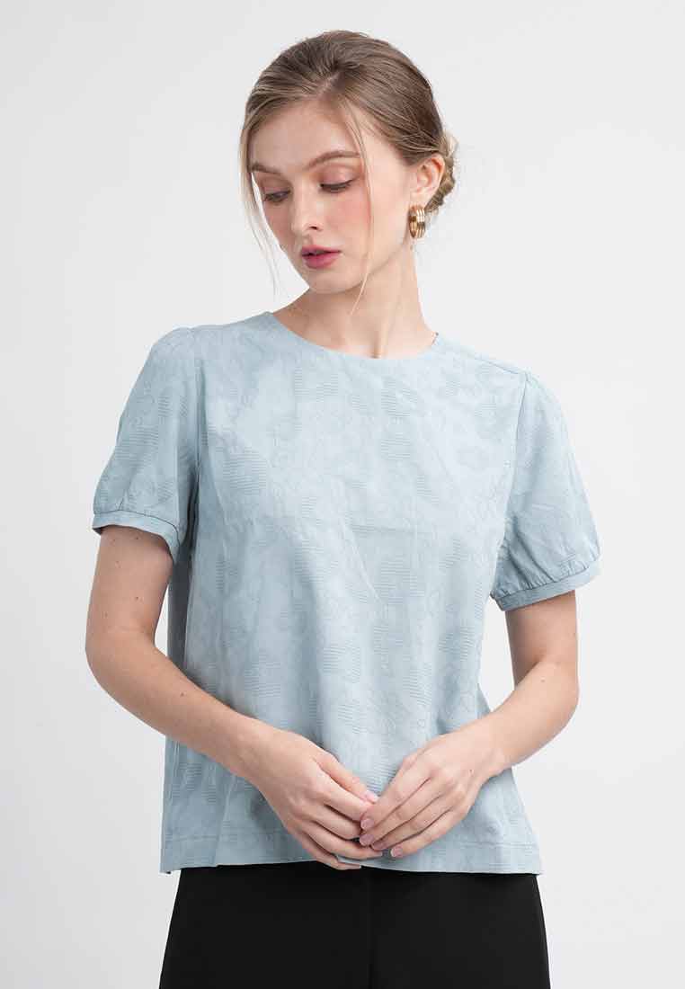 Alice Textured Short-Sleeve Top